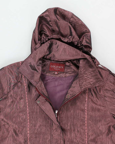 Women's Gold Sun Purple Trench Rain Coat - XXXL