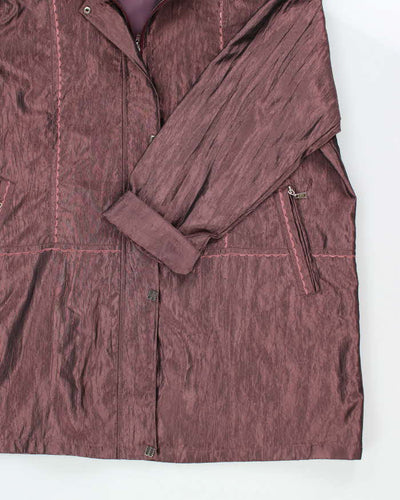 Women's Gold Sun Purple Trench Rain Coat - XXXL
