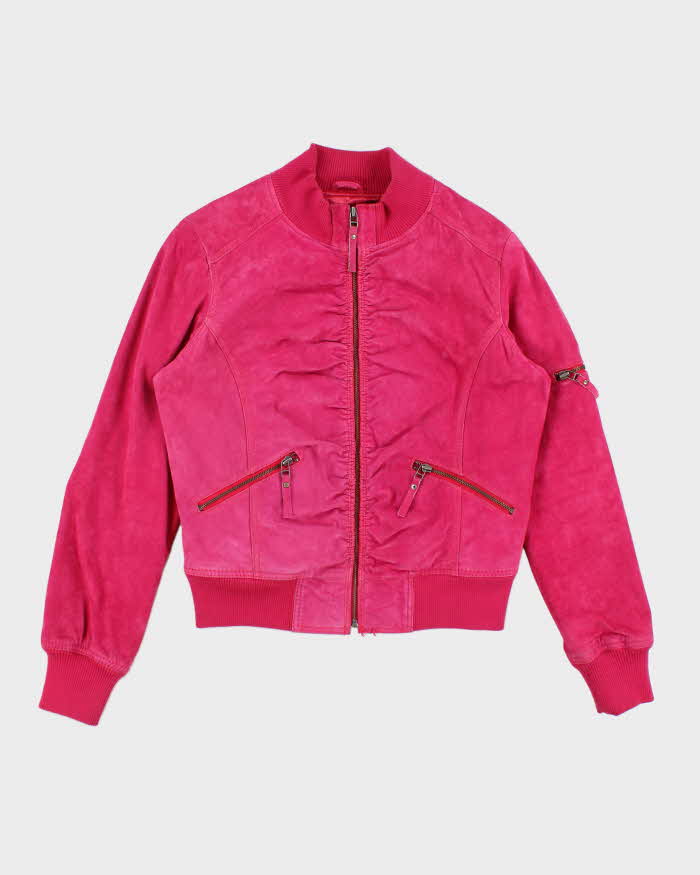 Y2k 00s Le Chateau Pink Leather Jacket - L