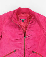 Y2k 00s Le Chateau Pink Leather Jacket - L