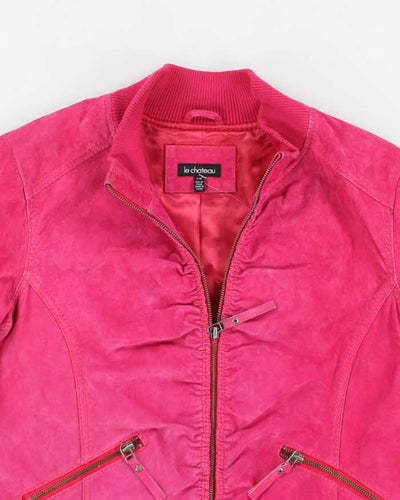 Y2k 00s Le Chateau Pink Leather Jacket - L