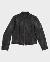 Danier Women's Black Double Zip Leather Jacket - L