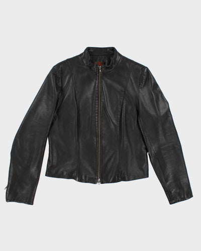 Danier Women's Black Double Zip Leather Jacket - L
