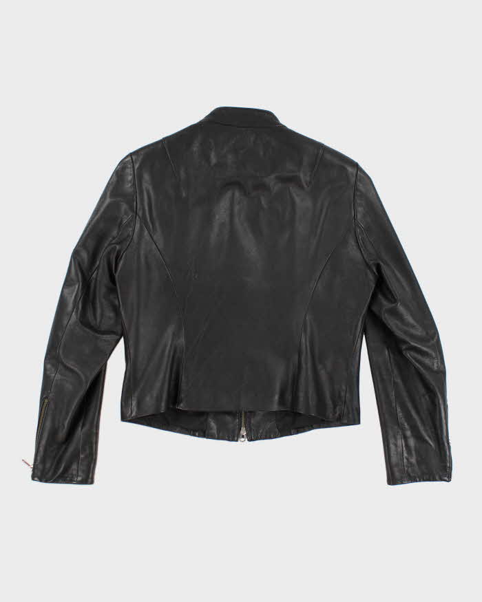 Danier Women's Black Double Zip Leather Jacket - L