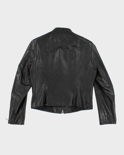 Danier Women's Black Double Zip Leather Jacket - L