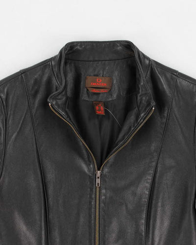 Danier Women's Black Double Zip Leather Jacket - L