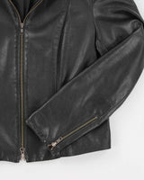 Danier Women's Black Double Zip Leather Jacket - L