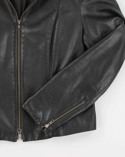 Danier Women's Black Double Zip Leather Jacket - L