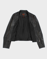Danier Women's Black Double Zip Leather Jacket - L