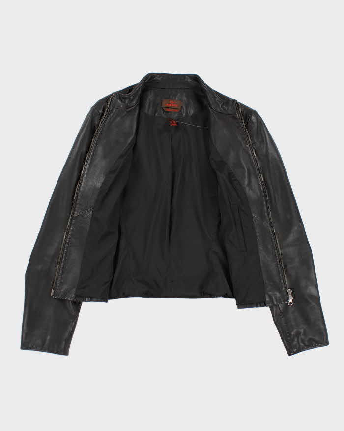 Danier Women's Black Double Zip Leather Jacket - L