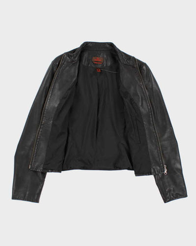 Danier Women's Black Double Zip Leather Jacket - L