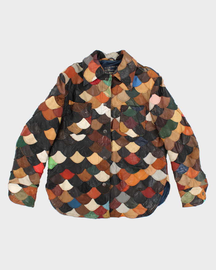 Vintage 70s The Tannery Fish Scale Leather Jacket - M