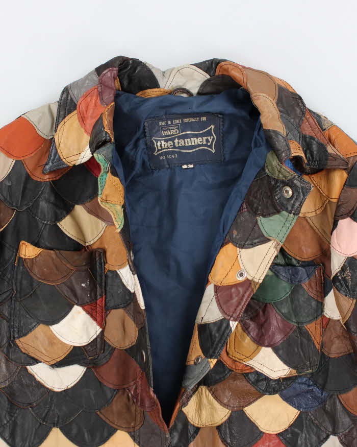 Vintage 70s The Tannery Fish Scale Leather Jacket - M