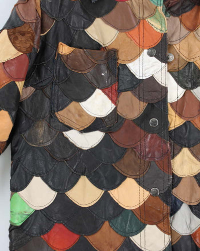 Vintage 70s The Tannery Fish Scale Leather Jacket - M