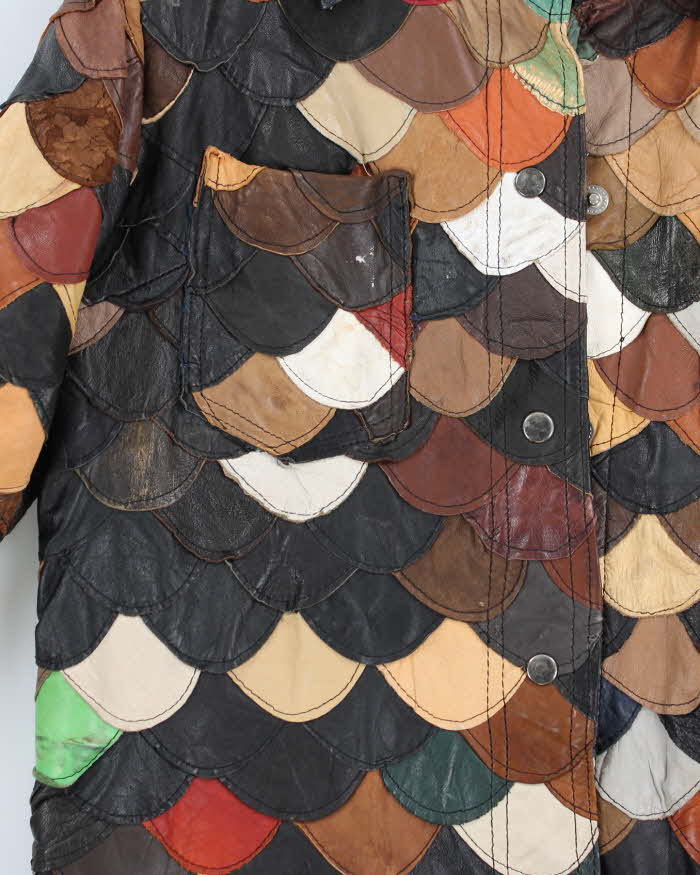 Vintage 70s The Tannery Fish Scale Leather Jacket - M