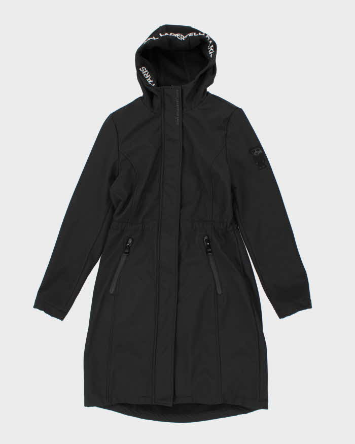 Karl Lagerfeld Black Lined Waterproof Jacket - XS