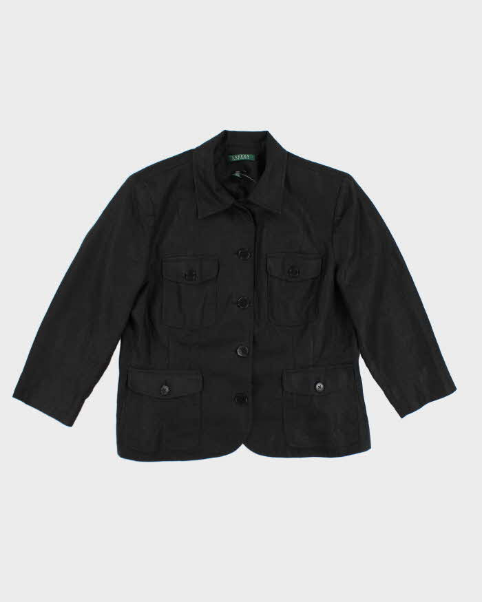 Ralph Lauren Black Linen Blazer Style Jacket - M
