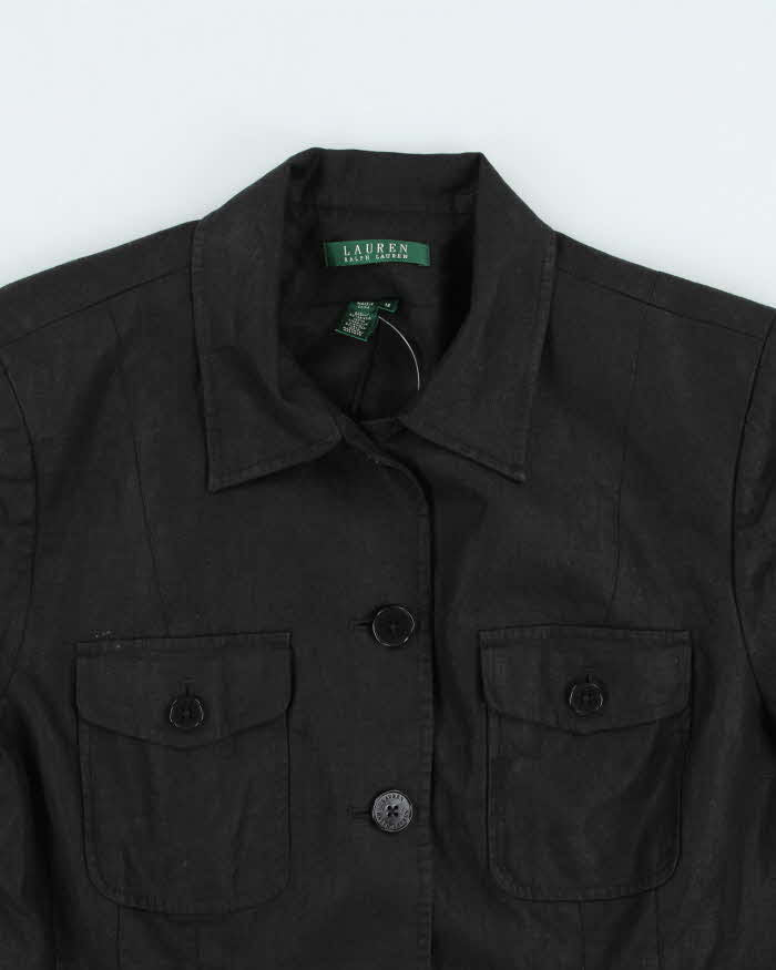 Ralph Lauren Black Linen Blazer Style Jacket - M