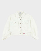 Vintage Guess White Batwing Denim Jacket - M