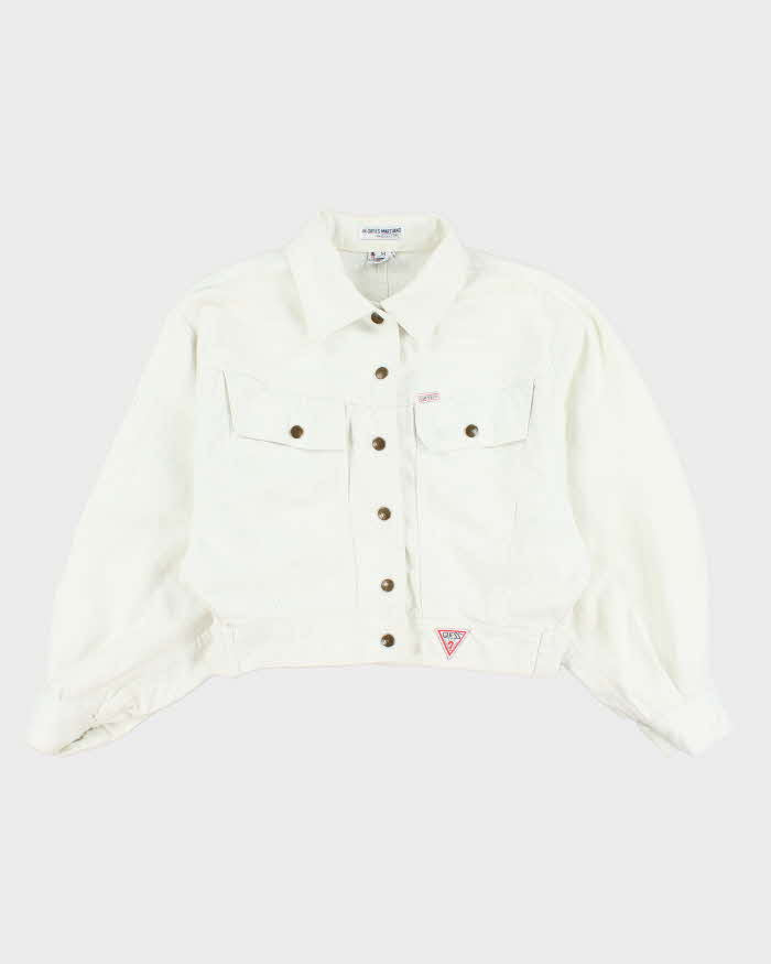 Vintage Guess White Batwing Denim Jacket - M