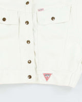 Vintage Guess White Batwing Denim Jacket - M