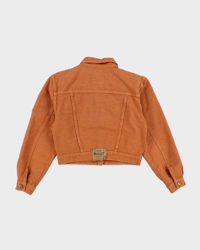 Vintage Bullet Blue Jeans Brand Orange Cropped Jacket - M