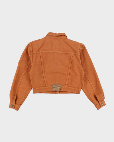 Vintage Bullet Blue Jeans Brand Orange Cropped Jacket - M