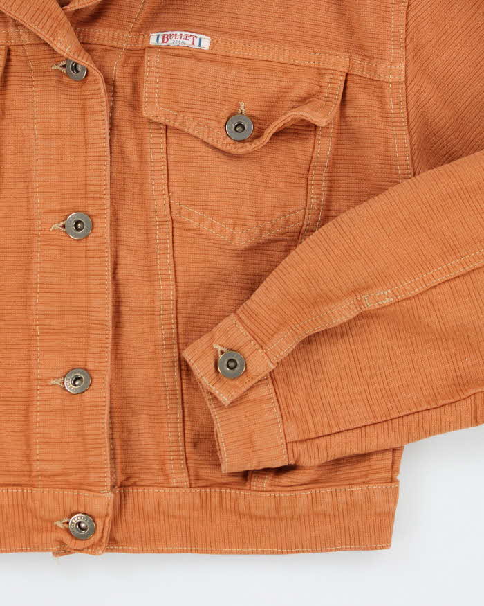 Vintage Bullet Blue Jeans Brand Orange Cropped Jacket - M