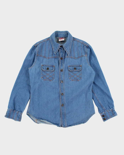 Vintage 70s Brittaniia Sportswear Orange stitch Denim Shirt Jacket - XL