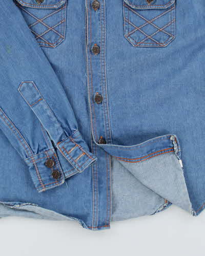 Vintage 70s Brittaniia Sportswear Orange stitch Denim Shirt Jacket - XL