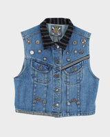 Vintage 80s The Limited Women's Denim Vest Jacket - L