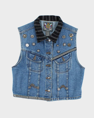Vintage 80s The Limited Women's Denim Vest Jacket - L
