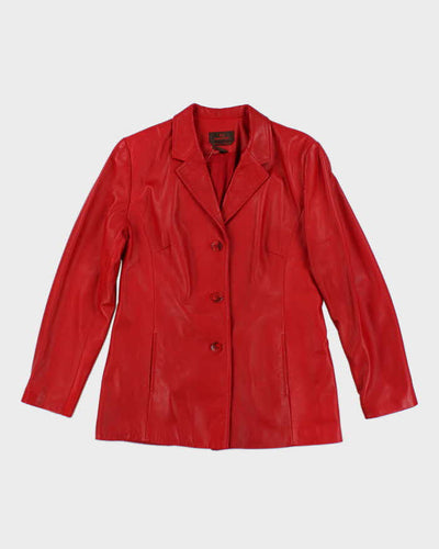 Vintage 90s Danier Red Leather Blazer Jacket - S