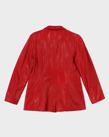Vintage 90s Danier Red Leather Blazer Jacket - S