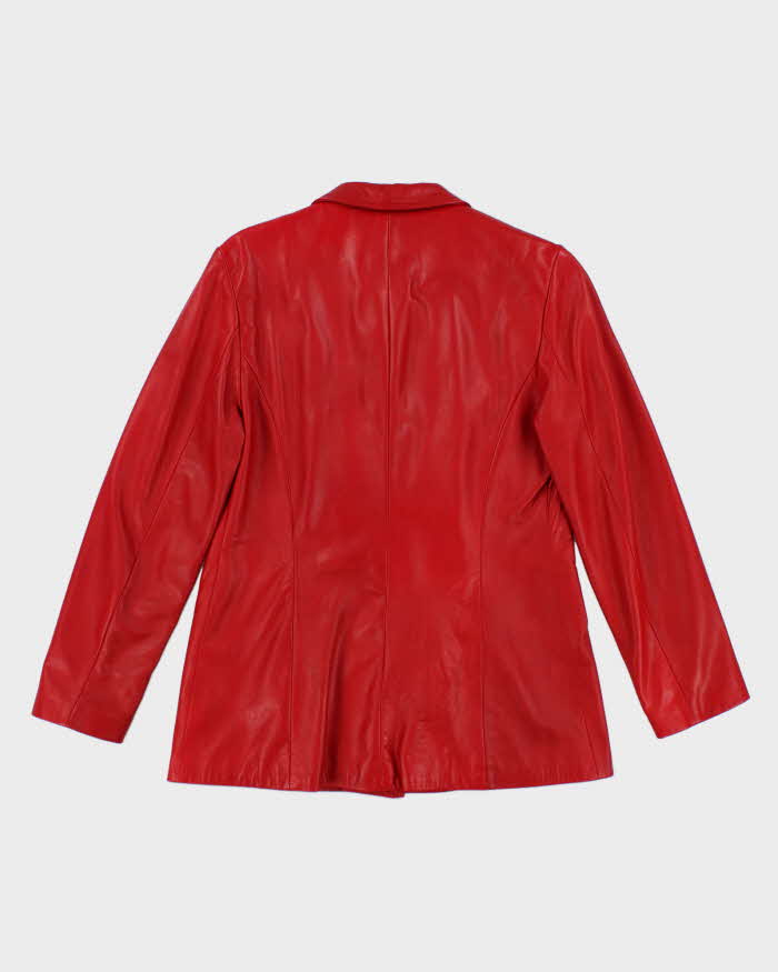 Vintage 90s Danier Red Leather Blazer Jacket - S