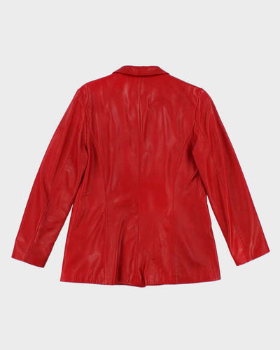 Vintage 90s Danier Red Leather Blazer Jacket - S