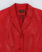Vintage 90s Danier Red Leather Blazer Jacket - S