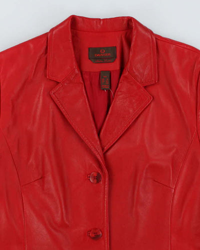 Vintage 90s Danier Red Leather Blazer Jacket - S