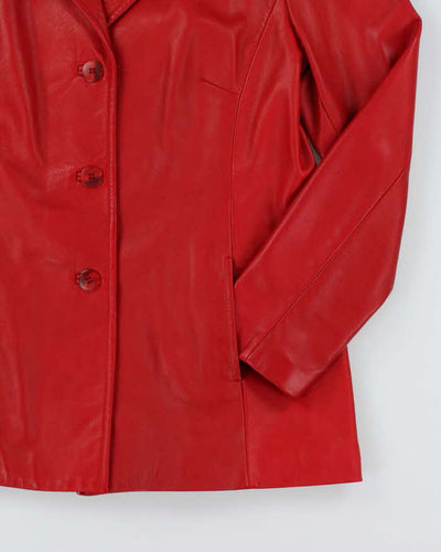 Vintage 90s Danier Red Leather Blazer Jacket - S