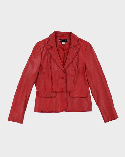 Vintage 90s Bianca Nygara Red Leather Jacket - S