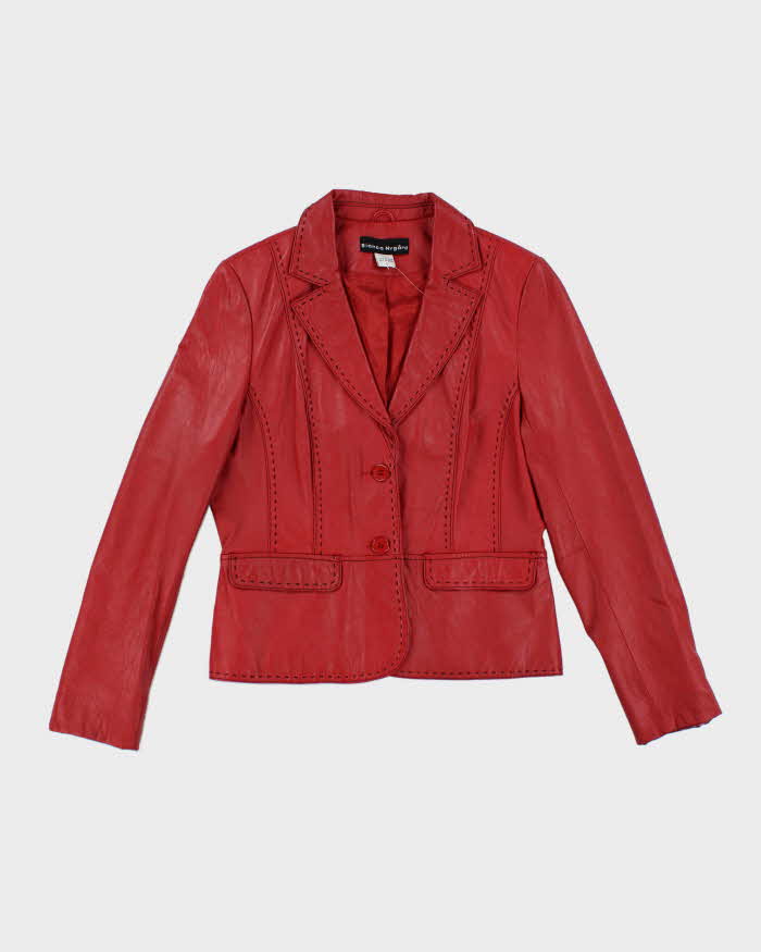 Vintage 90s Bianca Nygara Red Leather Jacket - S