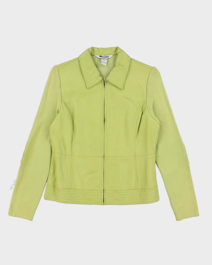 Vintage 90s Green Leather Jacket - S