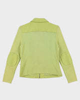 Vintage 90s Green Leather Jacket - S