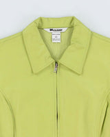 Vintage 90s Green Leather Jacket - S