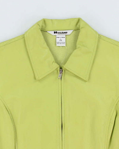 Vintage 90s Green Leather Jacket - S