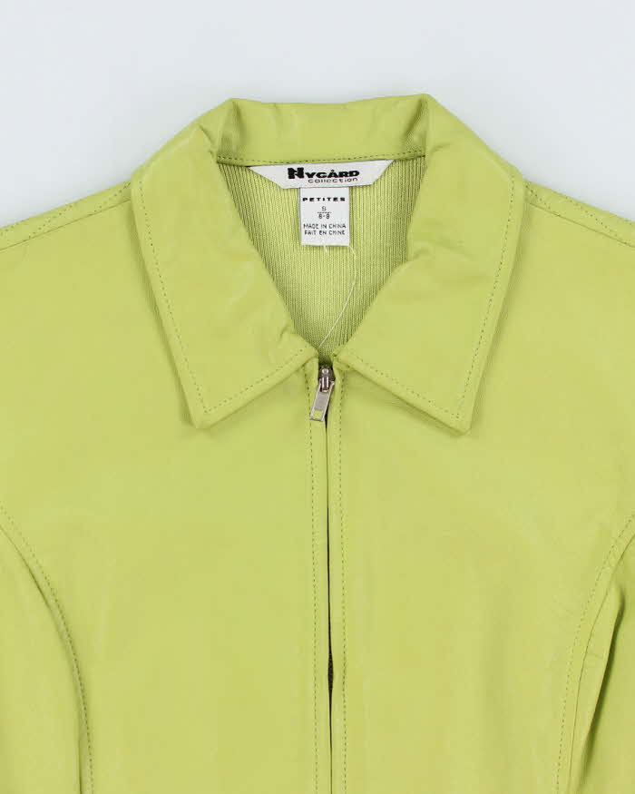 Vintage 90s Green Leather Jacket - S