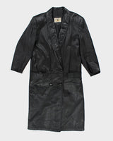 Vintage World Style Long Leather Jacket - M