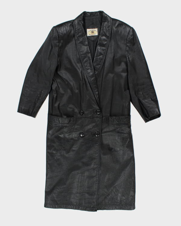 Vintage World Style Long Leather Jacket - M