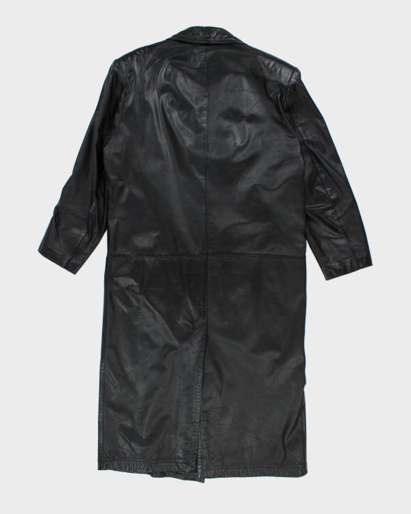 Vintage World Style Long Leather Jacket - M
