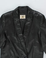 Vintage World Style Long Leather Jacket - M